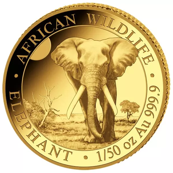 1/50 Unze Gold Somalia African Wildlife - Elefant 2025 1/50 Unze Gold Somalia African Wildlife - Elefant 2025