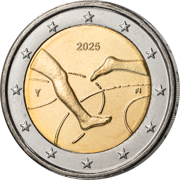 2 Euro Numisbrief Finnland 100 Jahre Leichtathletik-Wettbewerb Finnland-Schweden 2025