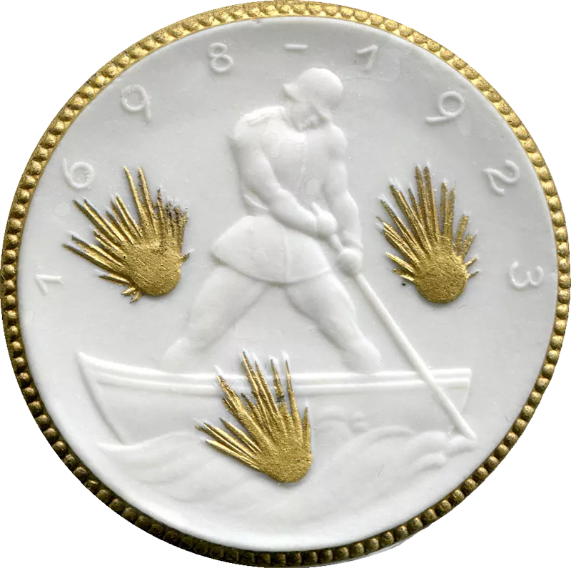 Porzellanmedaille Dresden Auf das 225-jährige Jubiläum des Pionier- und Ingenieur-Korps 1923