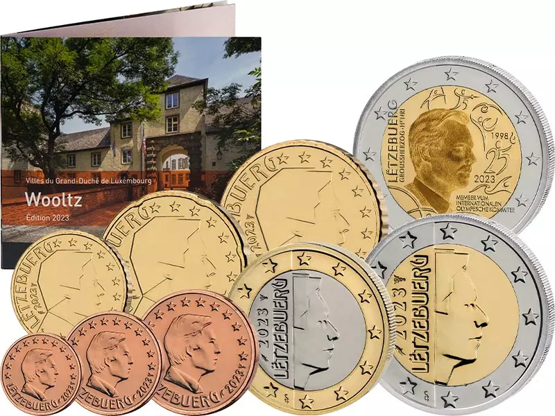 Euro-Kursmünzensatz Luxemburg "Stadt Wiltz" inklusive 2-Euro-Gedenkmünze von Großherzog Henri