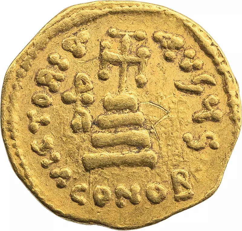 Solidus Byzanz Kaiser Herakleios mit seinen Söhnen Herakleios Konstantinos und Heraklonas 638-641