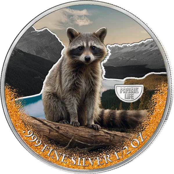 500 Francs Kamerun Mysterious Rhodium Prairie Life - Waschbär 2025