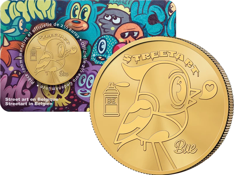 2,5 Euro Belgien Streetart in Belgien 2025 Coin Card unserer Wahl