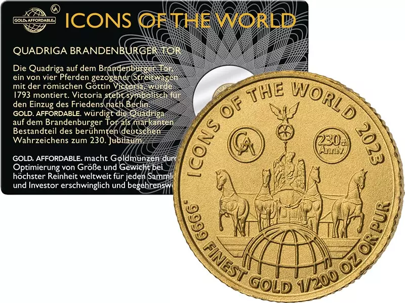 1/200 Unze Gold Ruanda Icons of the World - Quadriga Brandenburger Tor 2023