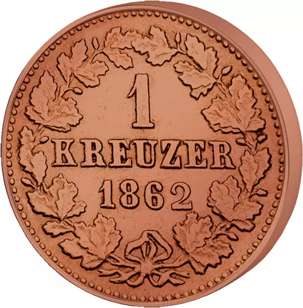1 Kreuzer Nassau Herzog Adolf 1859-1863