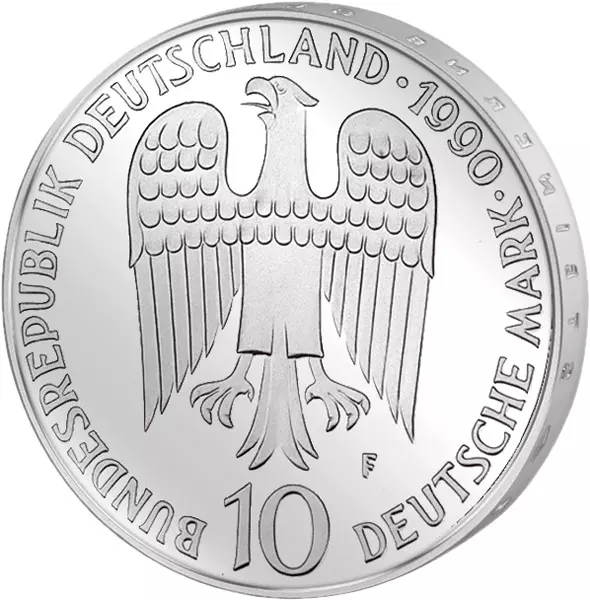 10 DM Münze BRD Kaiser Friedrich Barbarossa 1990 Stempelglanz