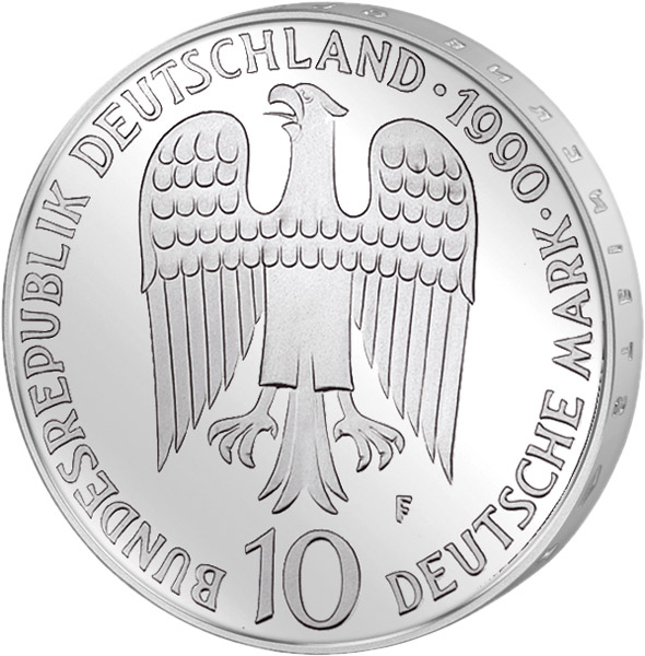 10 DM Münze BRD Kaiser Friedrich Barbarossa 1990 Stempelglanz