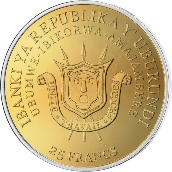 25 Francs Burundi Spingbock 2026 Triple Gold Edition
