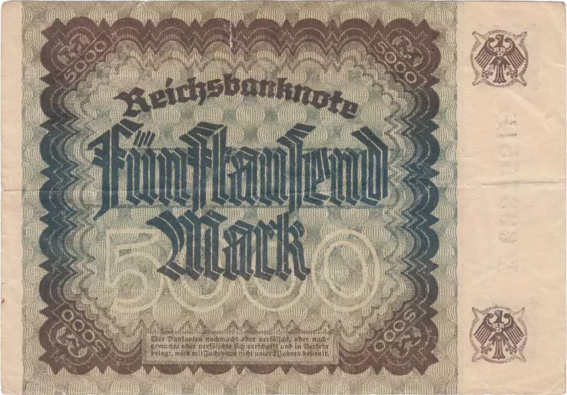 5.000 Mark Weimarer Republik Notgeldschein 1922