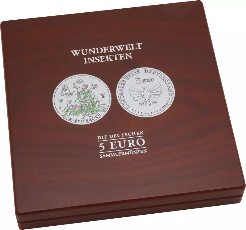 Münz-Etui für 9 x 5 Euro BRD Wunderwelt Insekten