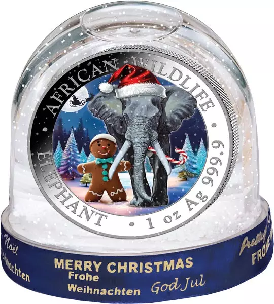 100 Shillings Somalia African Wildlife Elefant Schneekugel 2025 100 Shillings Somalia African Wildlife Elefant Schneekugel 2025