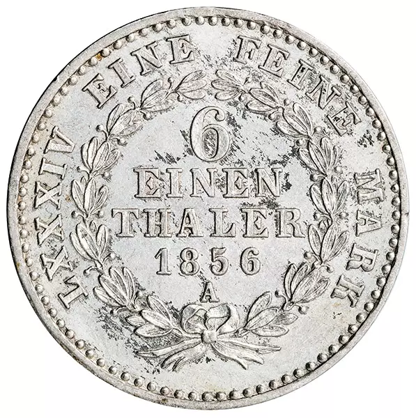 1/6 Taler Anhalt-Bernburg Herzog Alexander Carl 1856