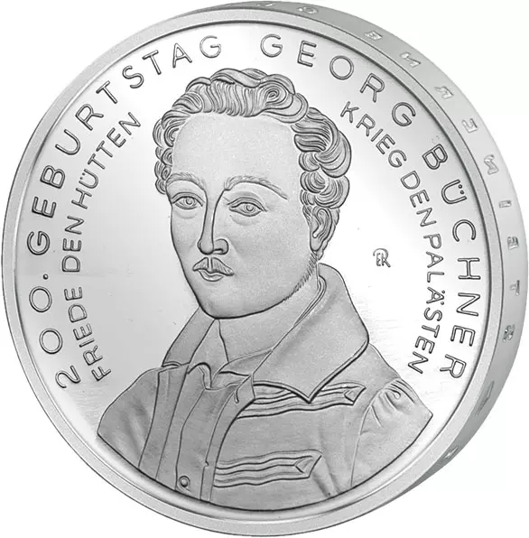 10 Euro BRD 200. Geburtstag Georg Büchner 2013 Stempelglanz