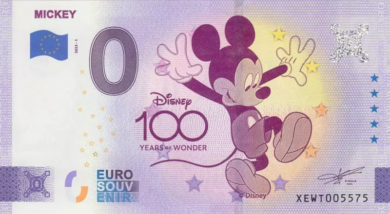 0-Euro-Banknote 100 Jahre Disney 2023