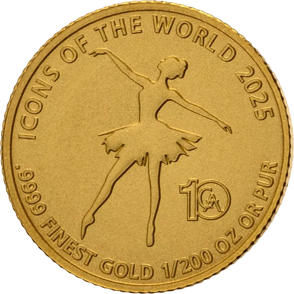 1/200 Unze Gold Ruanda Icons of the World - Eröffnung Bolschoi-Theater Ballerina 2025