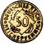 50 Reichspfennig Weimarer Republik Ähren 1924-1925