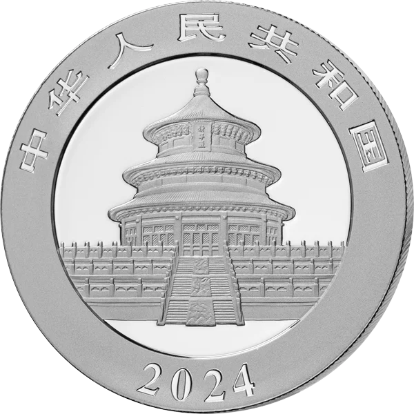 10 Yuan China Premium Panda Selection 2024 mit Gold-Applikation und Edelstein
