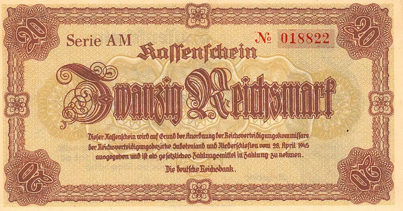 20 Reichsmark Deutsches Reich Banknote