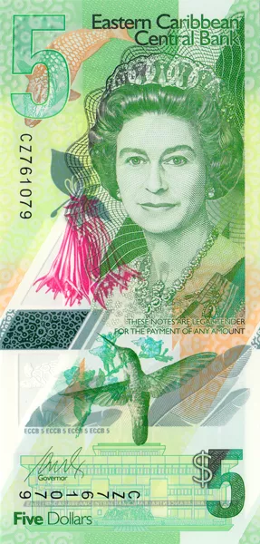 5 Dollars Ostkaribische Staaten Banknote Queen Elizabeth II. 2021