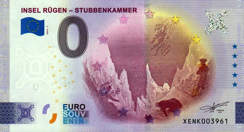0-Euro-Banknote BRD Insel Rügen Stubbenkammer 2024