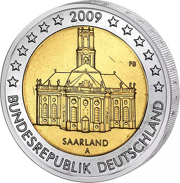 2 Euro BRD Saarland Ludwigskirche 2009 prägefrisch