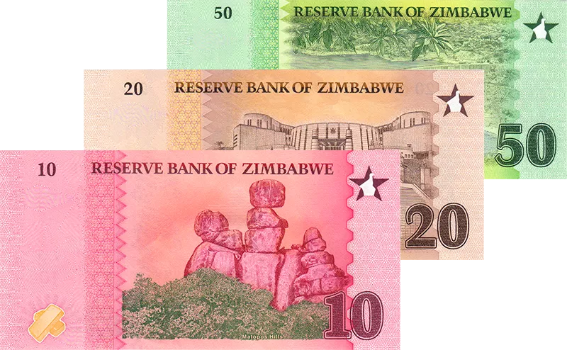 10 - 50 ZiG Banknotensatz Simbabwe 2026