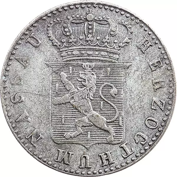6 Kreuzer Nassau Herzog Wilhelm 1831 - 1837