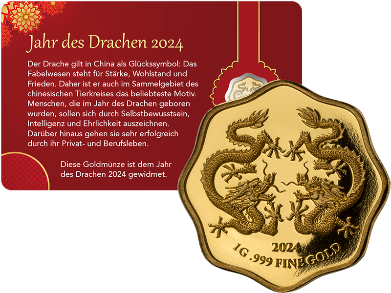 10 Dollars Fidschi Blossom Shape Drache 2024