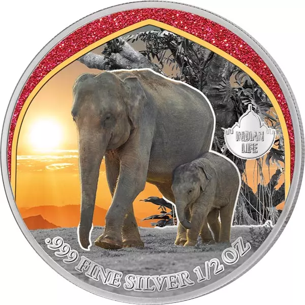 500 Francs Kamerun Mysterious Rhodium Indian Life - Indischer Elefant 2023