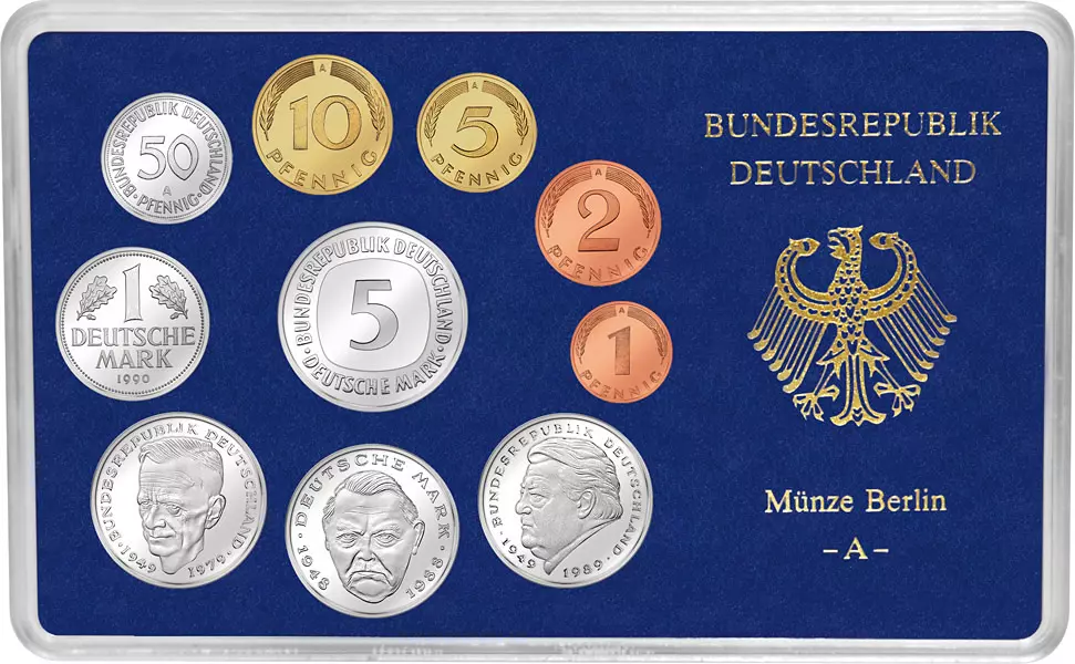 BRD-Kursmünzen-Serie 1990 Polierte Platte