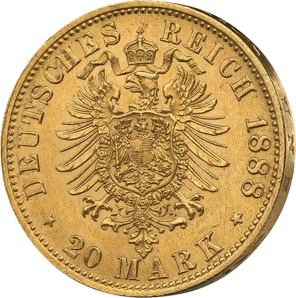20 Mark Preußen Kaiser Friedrich III. 1888 sehr schön