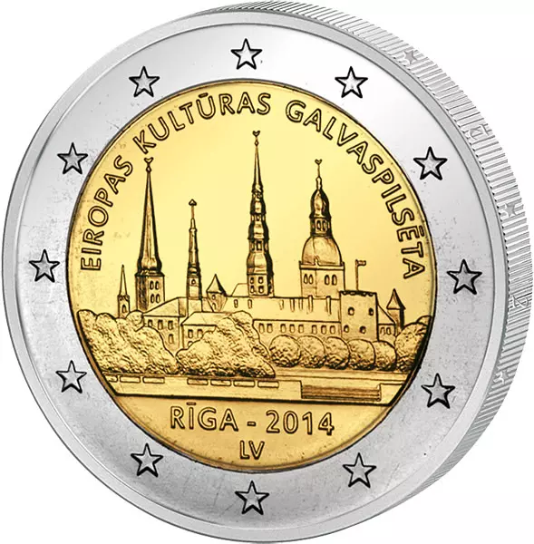 2 Euro Lettland Riga Europäische Kulturhauptstadt 2014