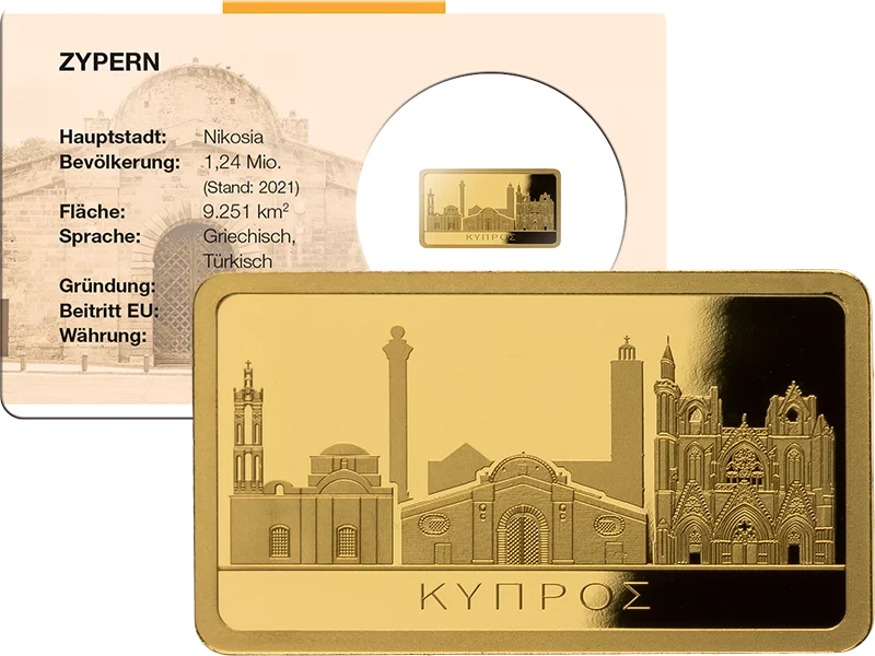 Goldbarren 30 Jahre Europäische Union - Zypern
