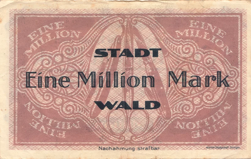 1 Million Mark Stadt Wald Notgeldschein 1923