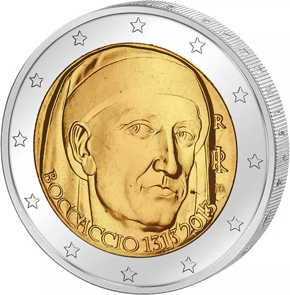 2 Euro Italien 700. Geburtstag Giovanni Boccaccio 2013 2 Euro Italien 700. Geburtstag Giovanni Boccaccio 2013
