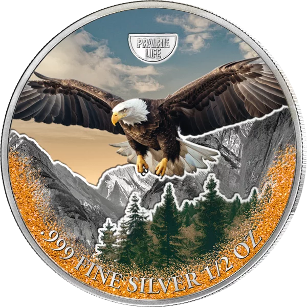 500 Francs Kamerun Mysterious Rhodium Prairie Life - Weißkopfseeadler 2025