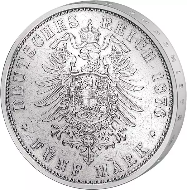 5 Mark Sachsen König Albert 1875-1889 5 Mark Sachsen König Albert 1875-1889