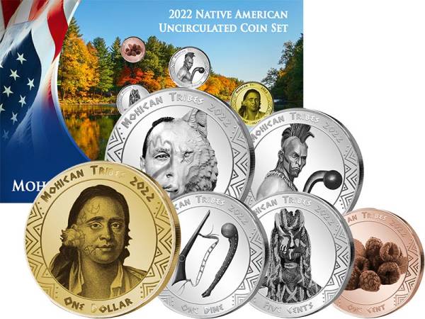 1 Cent - 1 Dollar Kursmünzensatz USA Kursmünzen Mohican 2022
