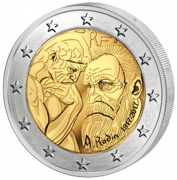 2 Euro Frankreich 100. Todestag Auguste Rodin 2017
