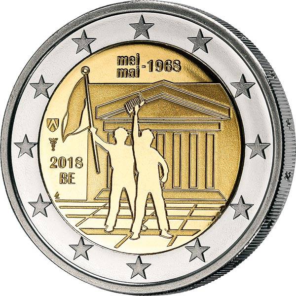 2 Euro Belgien 50 Jahre Maisaufstände 2018