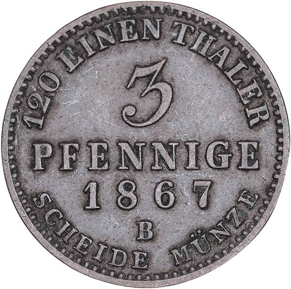 3 Pfennig Anhalt-Dessau Herzog Leopold Friedrich