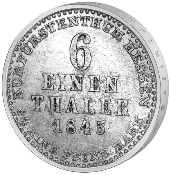 1/6 Taler Hessen-Kassel Kurfürst Wilhelm II. und Kurprinz Friedrich Wilhelm 1831-47-59 Sehr schön