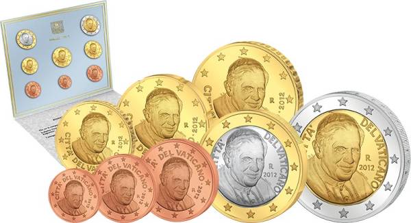 Euro-Kursmünzensatz Vatikan 2012 Ersttags-Edition