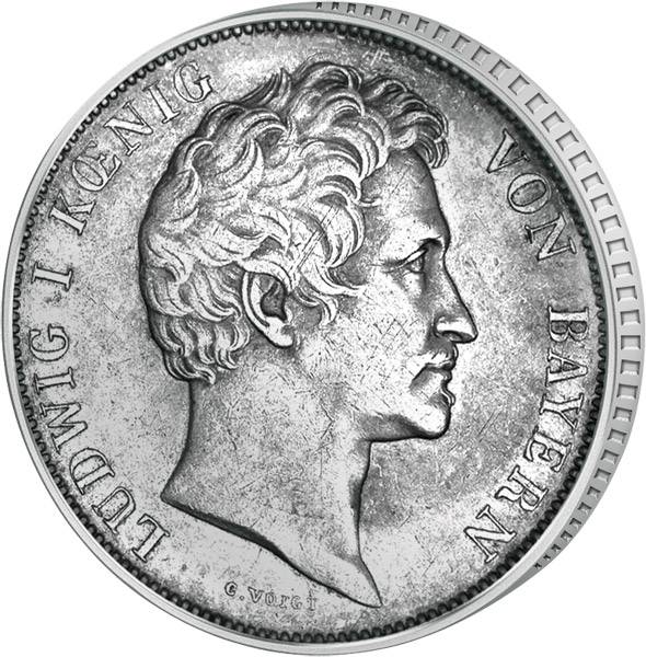 1 Gulden Bayern Ludwig I. 1837-1848 Sehr schön
