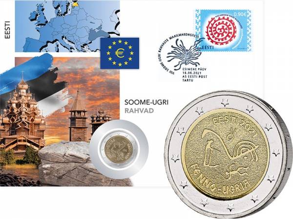 2 Euro Numisbrief Estland Finnische-Ugrische Völker 2021