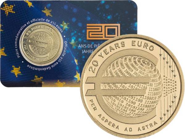 2,5 Euro Belgien 20 Jahre Euro-Münzen 2022