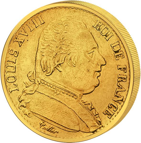 20 Francs Frankreich Ludwig XVIII. 1814-1824 ss-vz