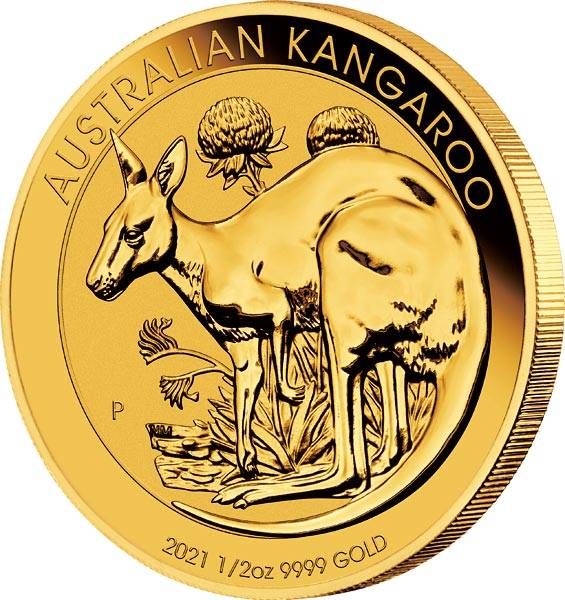 1/2 Unze Gold Australien Känguru 2021