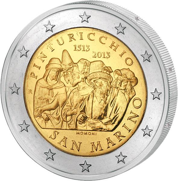 2 Euro San Marino 500. Taodestag Pinturicchio 2013 prägefrisch