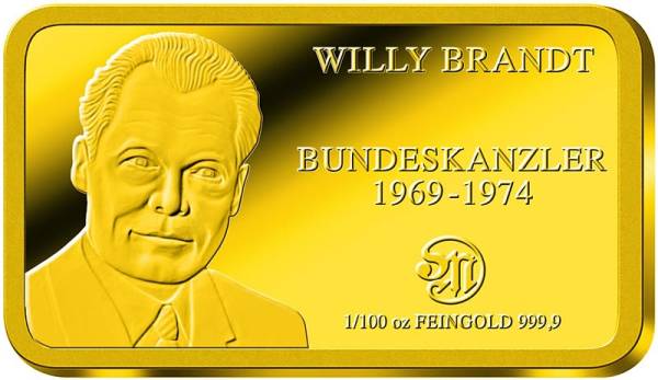 1/100 Unze Goldbarren Willy Brandt
